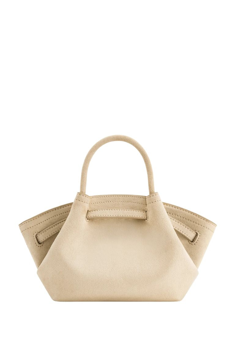 Hana Mini Faux Suede Tote Bag - Off White