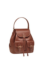 Harper Buckle Pocket Backpack – Dark Brown