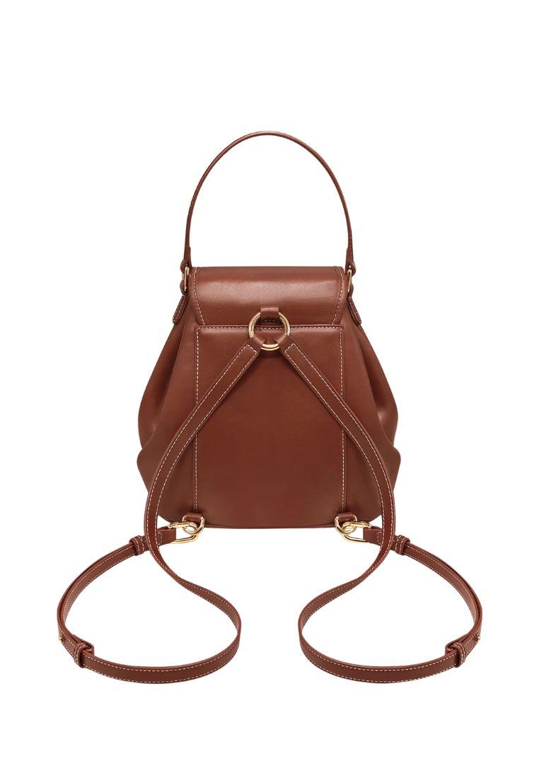 Harper Buckle Pocket Backpack – Dark Brown