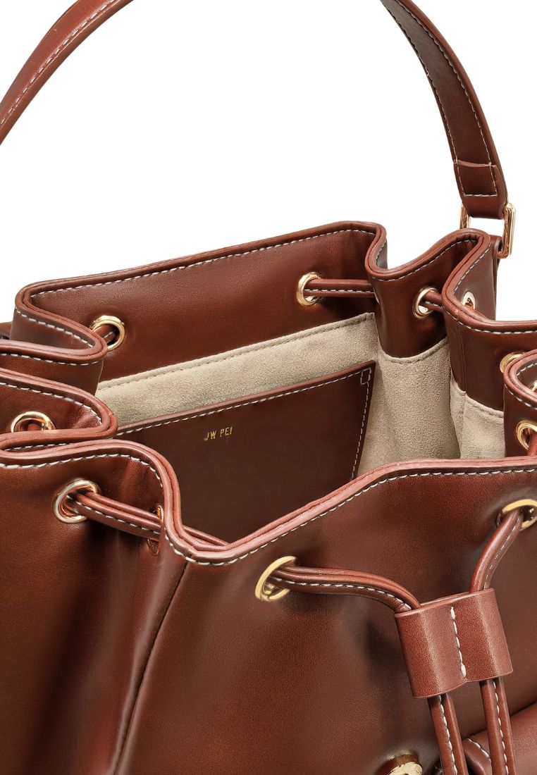 Harper Buckle Pocket Backpack – Dark Brown