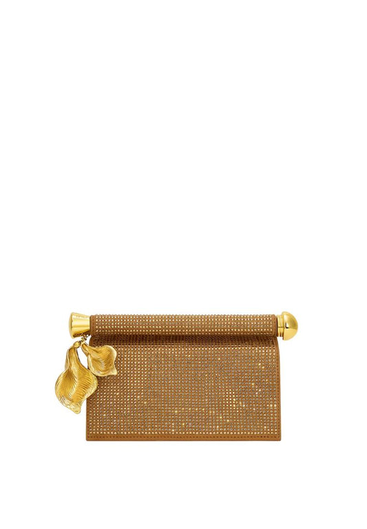 Holly Artificial Crystal Metal Pendant Embellished Clutch - Champagne