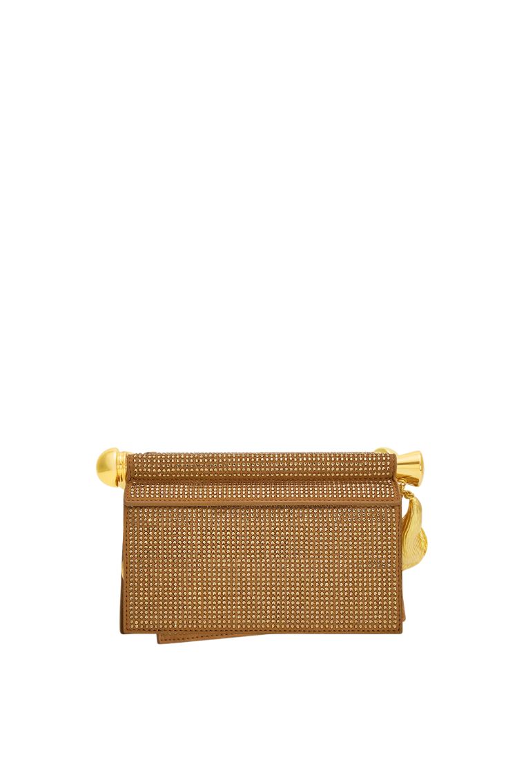 Holly Artificial Crystal Metal Pendant Embellished Clutch - Champagne