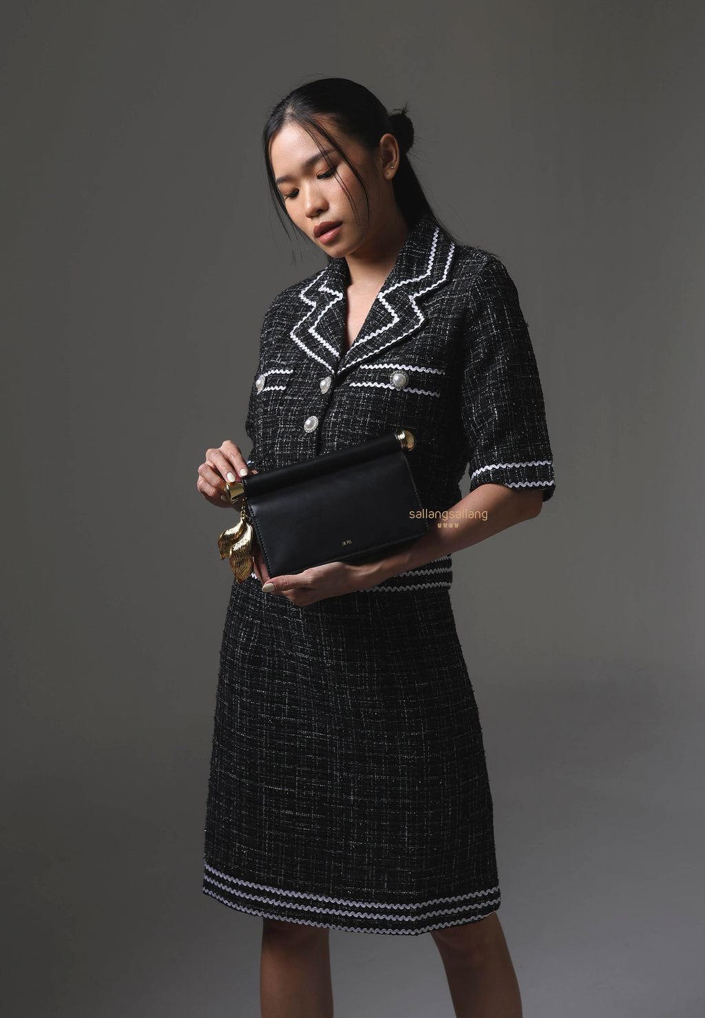 [MADE] Tweed Set Black Ivory
