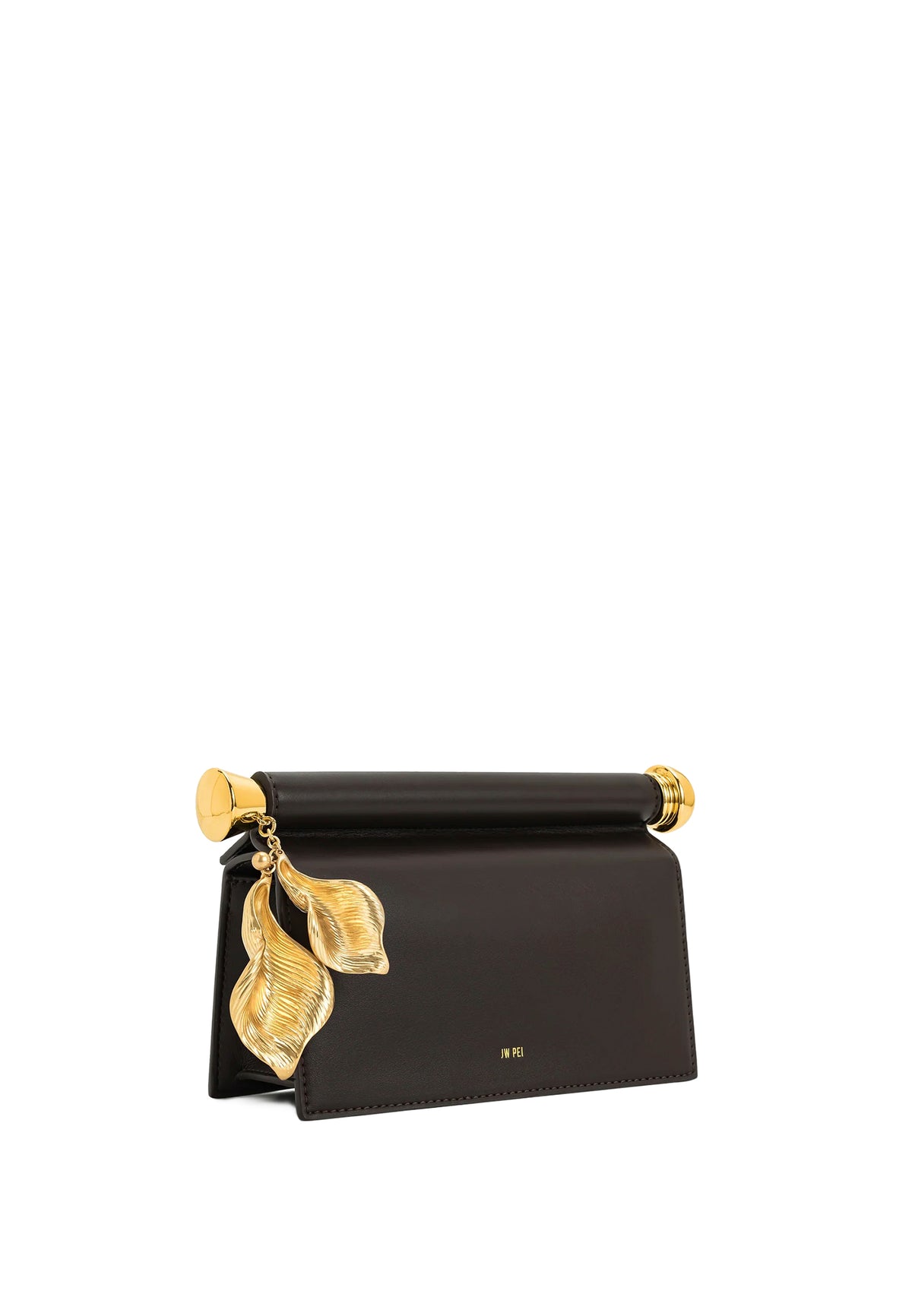 Holly Metal Pendant Embellished Clutch - Dark Brown