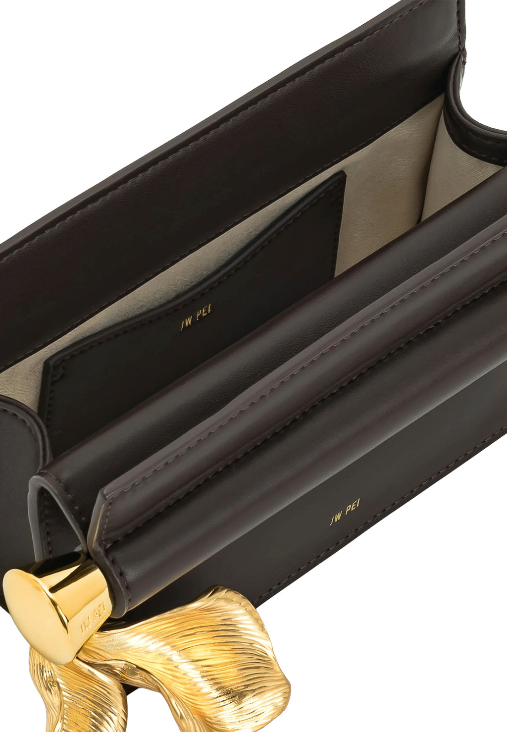 Holly Metal Pendant Embellished Clutch - Dark Brown