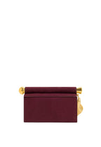Holly Faux Suede Metal Pendant Embellished Clutch - Reddish Brown