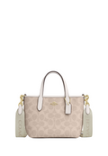 City Mini Tote Bag In Signature Canvas Gold Sand Chalk