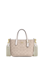 City Mini Tote Bag In Signature Canvas Gold Sand Chalk