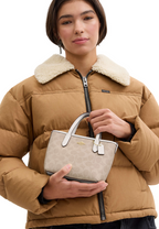 City Mini Tote Bag In Signature Canvas Gold Sand Chalk