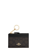 Mini Skinny Id Case In Signature Canvas Gold Walnut Black