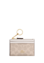 Mini Skinny Id Case In Signature Canvas Gold Sand Chalk