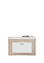Mini Skinny Id Case In Signature Canvas Gold Sand Chalk