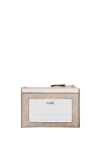 Mini Skinny Id Case In Signature Canvas Silver Sand Taupe