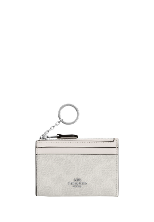 Mini Skinny Id Case In Signature Canvas White Chalk