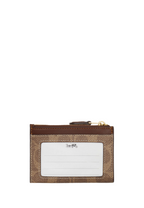 Mini Skinny Id Case In Signature Canvas Gold Tan Brown