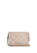 Slim Crossbody Bag In Signature Canvas Silver Sand Taupe