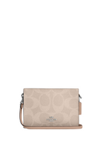 Slim Crossbody Bag In Signature Canvas Silver Sand Taupe