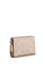 Slim Crossbody Bag In Signature Canvas Silver Sand Taupe