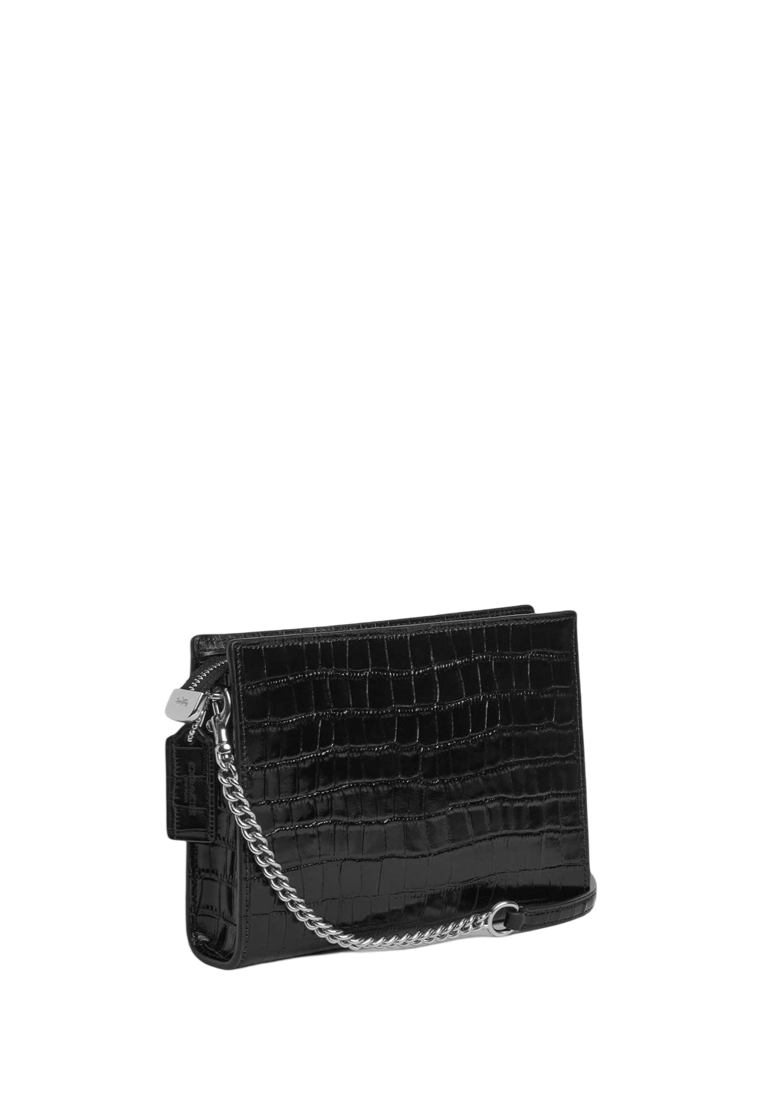 Slim Crossbody Bag Silver Black