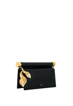 Holly Metal Pendant Embellished Clutch - Black