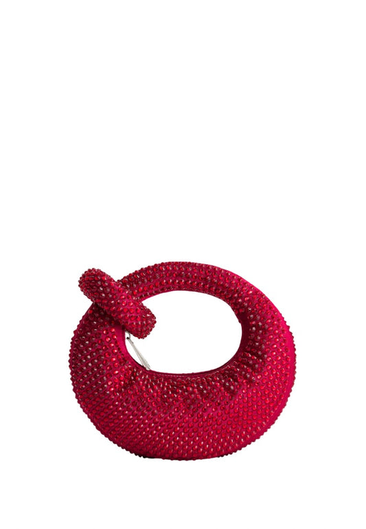 Abacus Artificial Crystal Mini Top Handle Bag - Red