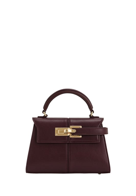 Elise Top Handle Bag - Deep Burgundy