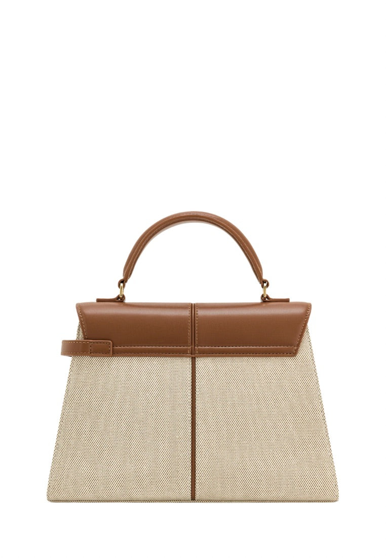 Elise Large Top Handle Bag - Brown Canvas