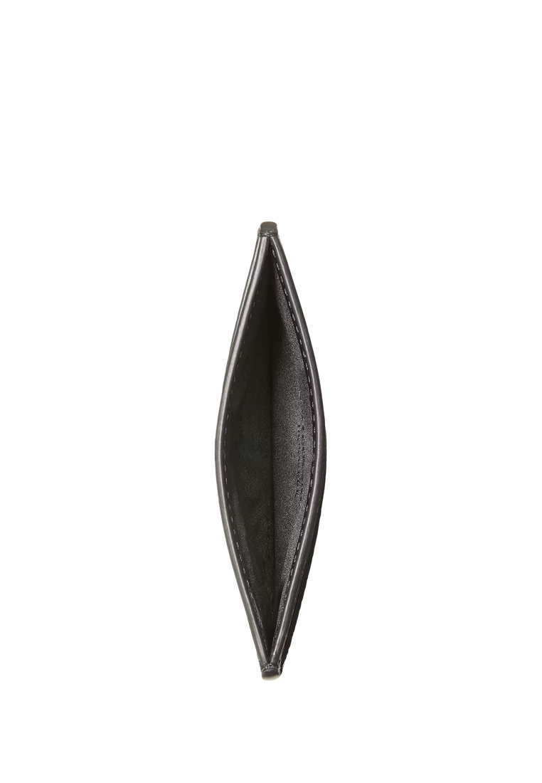 Spade Flower Small Slim Card Holder Black