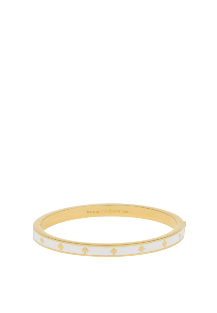 Spot The Spade Enamel Hinged Bangle White