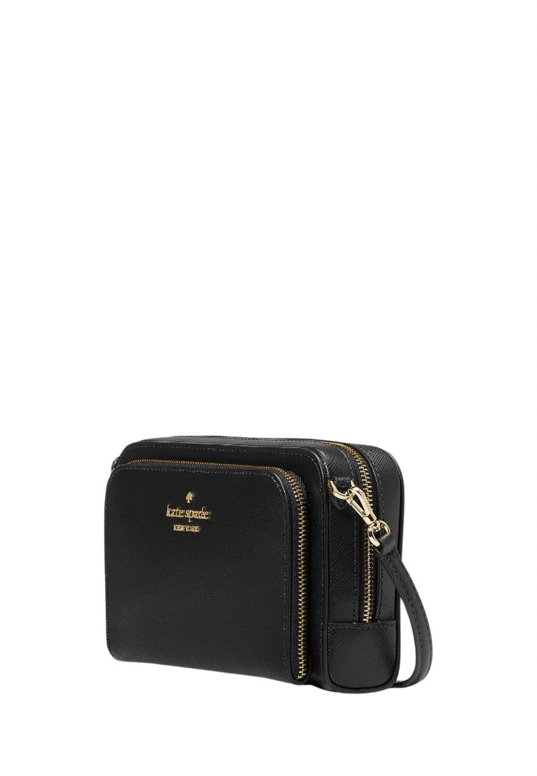 Staci Mini Dual Zip Around Crossbody Black