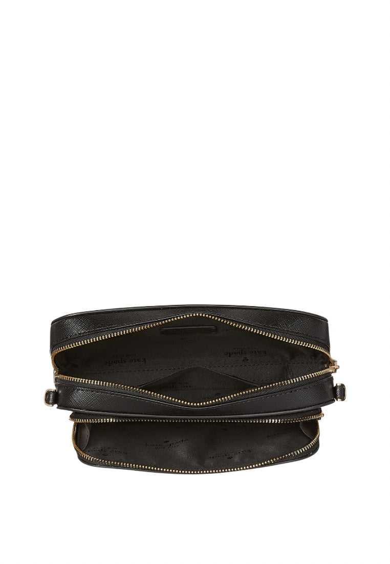 Staci Mini Dual Zip Around Crossbody Black