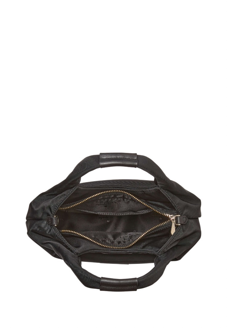 Carter Nylon Small Pleated Crossbody Black