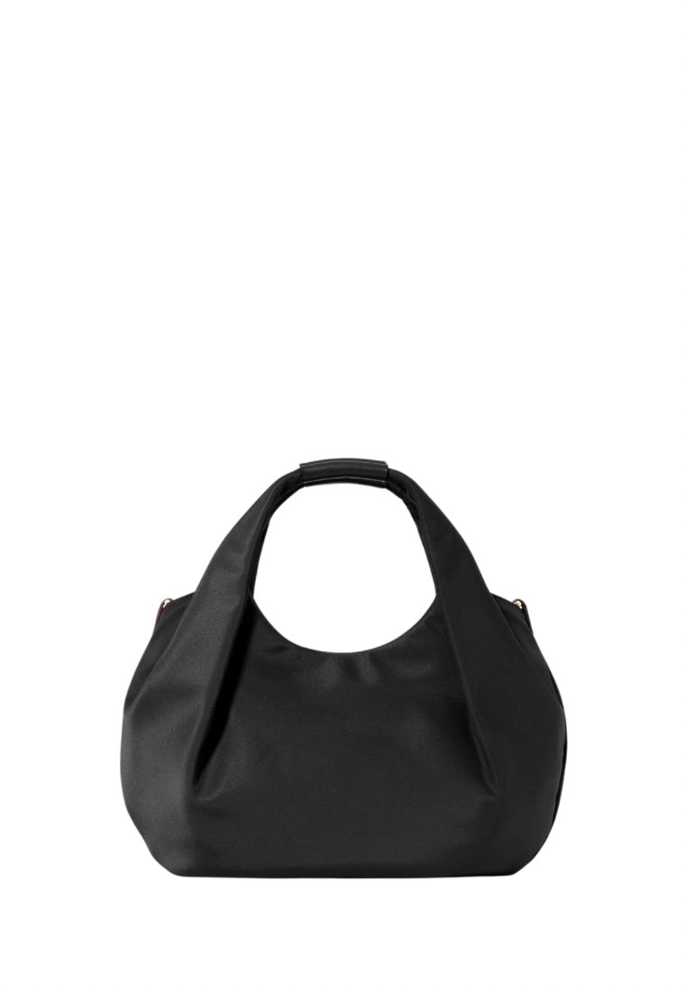 Carter Nylon Small Pleated Crossbody Black