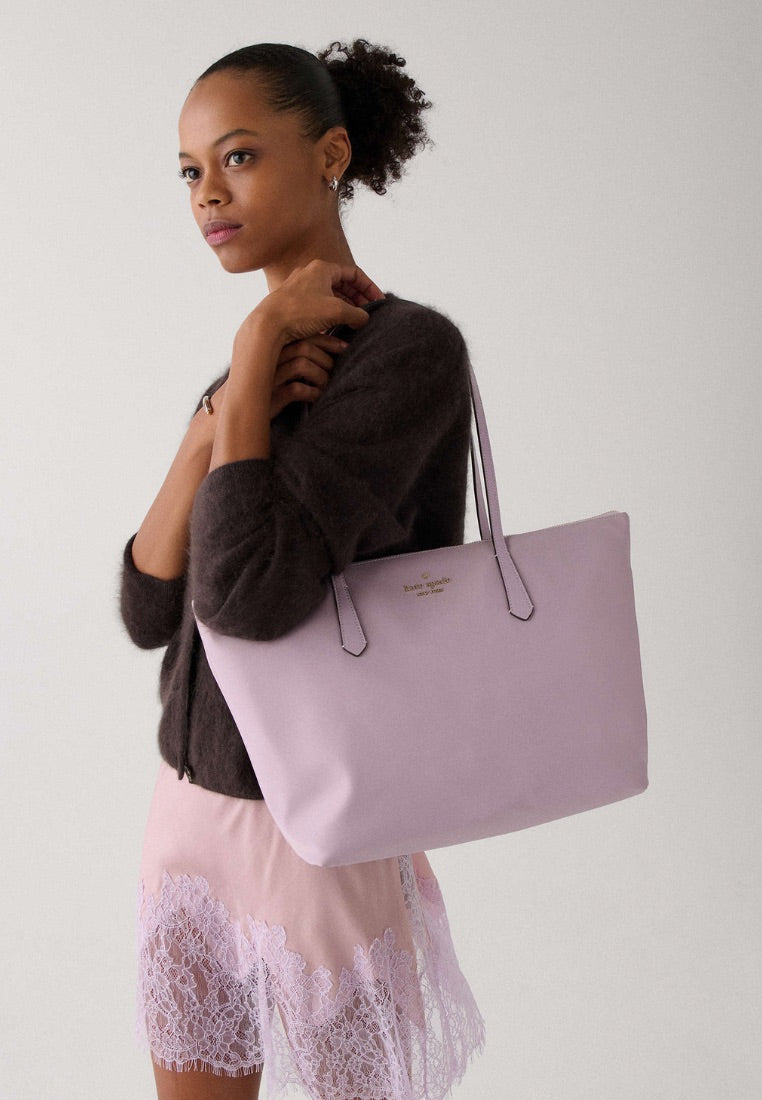 Kitt Nylon Medium Tote Lavender Smoke