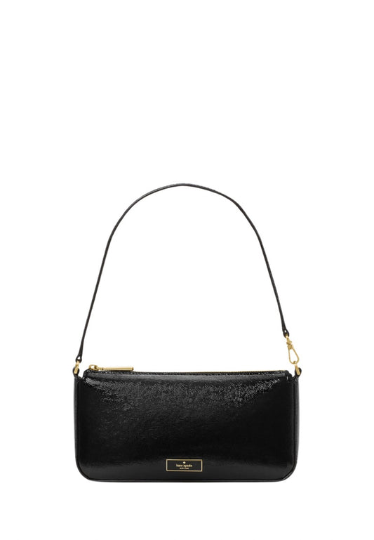 Bridget Crinkle Patent Convertible Wristlet Black