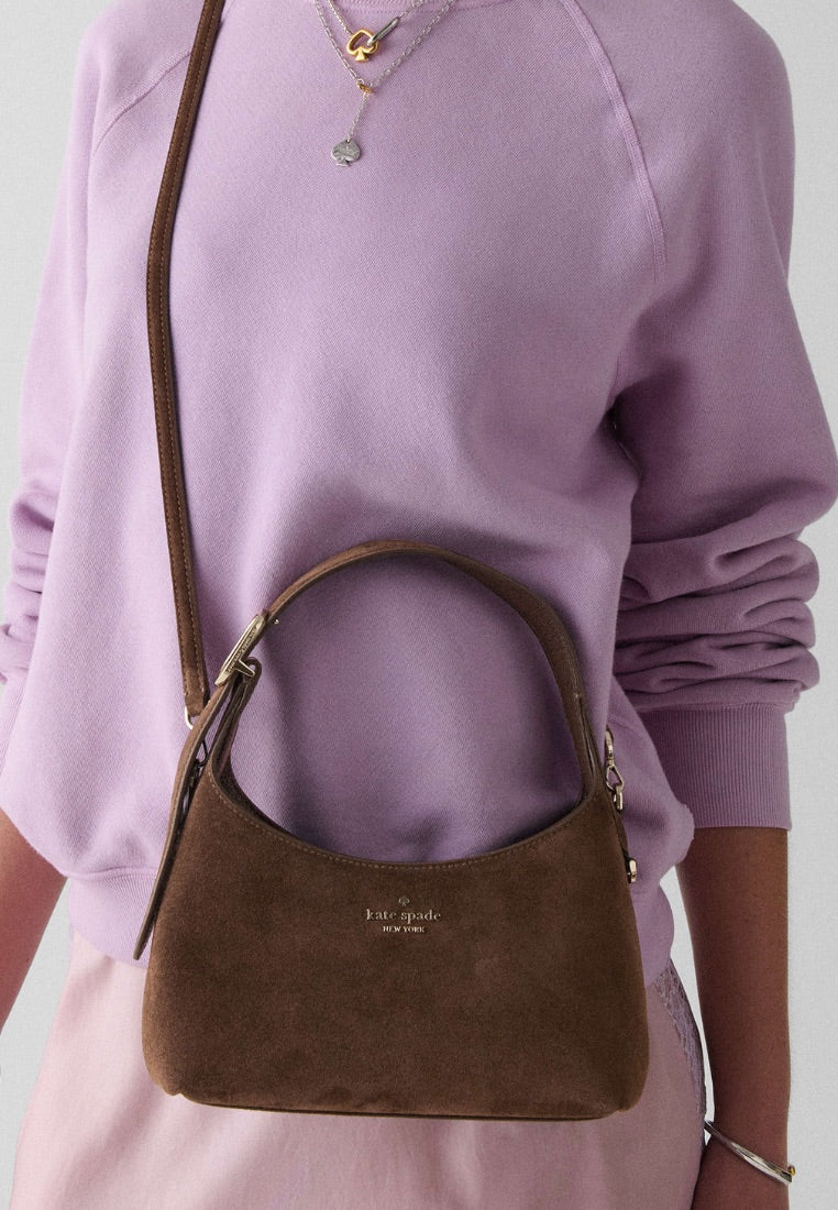 454 Suede Mini Crossbody Hot Fudge