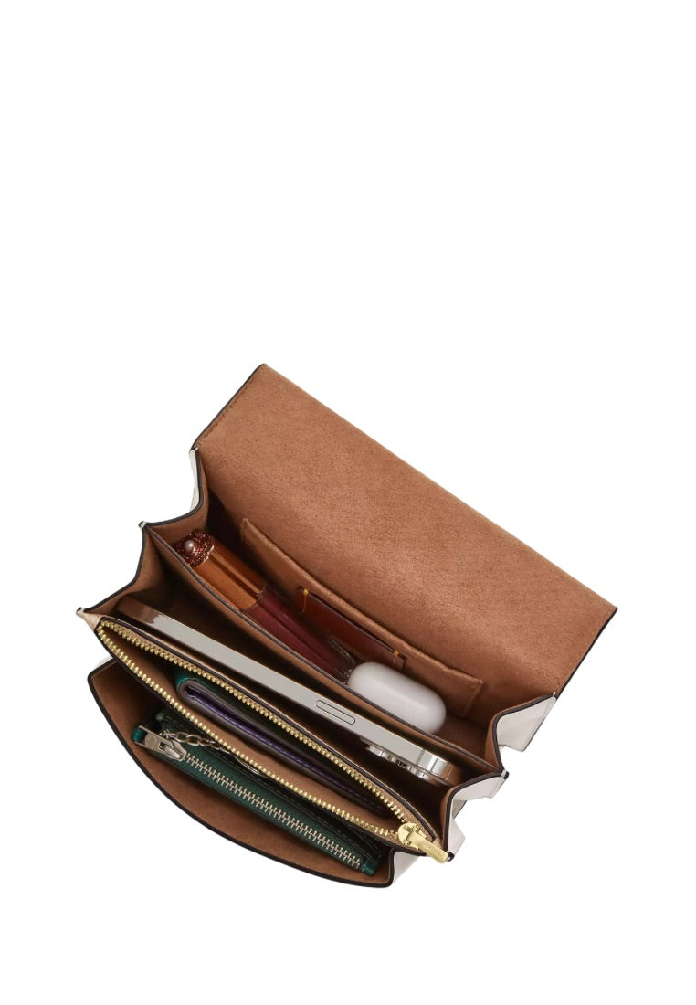 Mini Klare Crossbody Bag in Signature Canvas Gold Sand Chalk