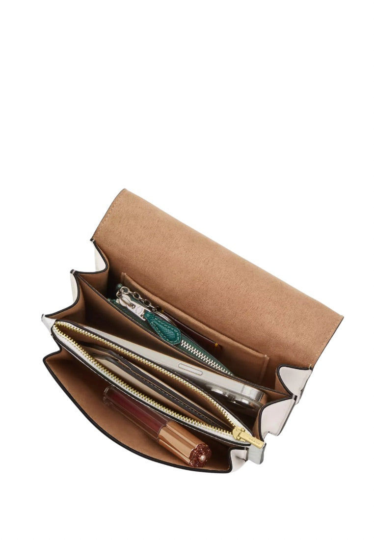 Mini Klare Crossbody Bag in Signature Canvas Gold White Chalk