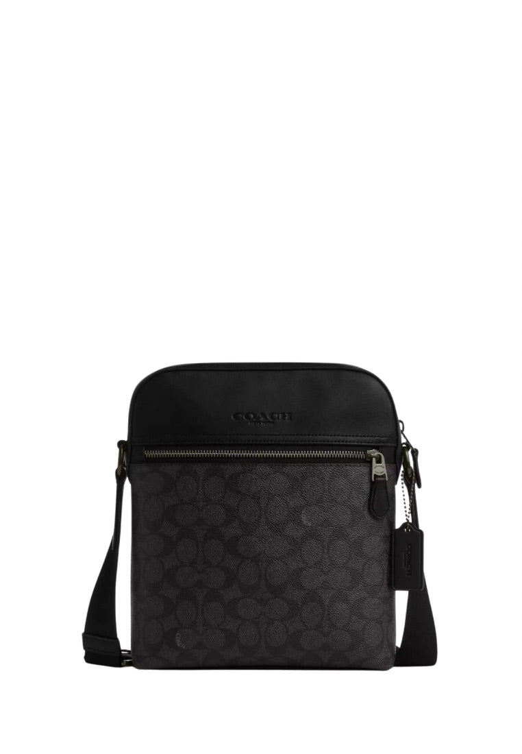 Houston Flight Bag in Signature Canvas Gunmetal Charcoal Black