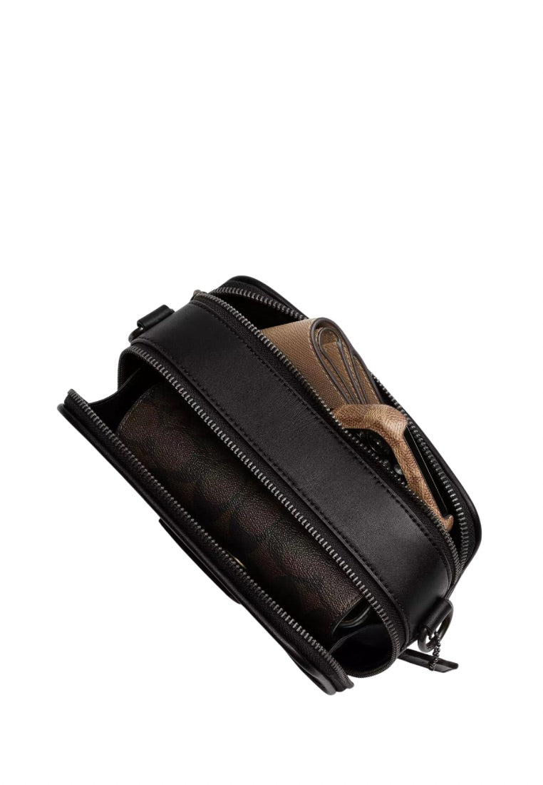 Wyatt Crossbody Bag in Signature Canvas Gunmetal Charcoal Black