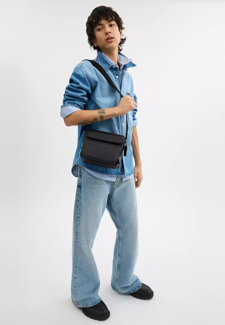 Sullivan Flap Crossbody Bag Gunmetal Black