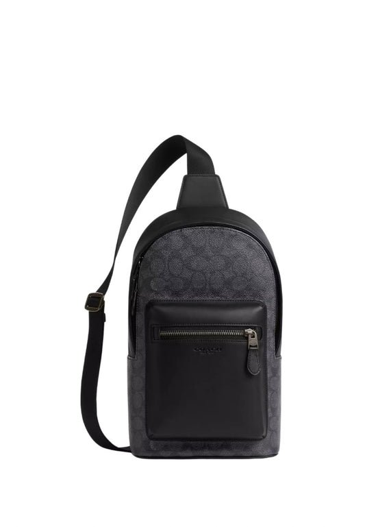 West Pack in Signature Canvas Gunmetal Charcoal Black