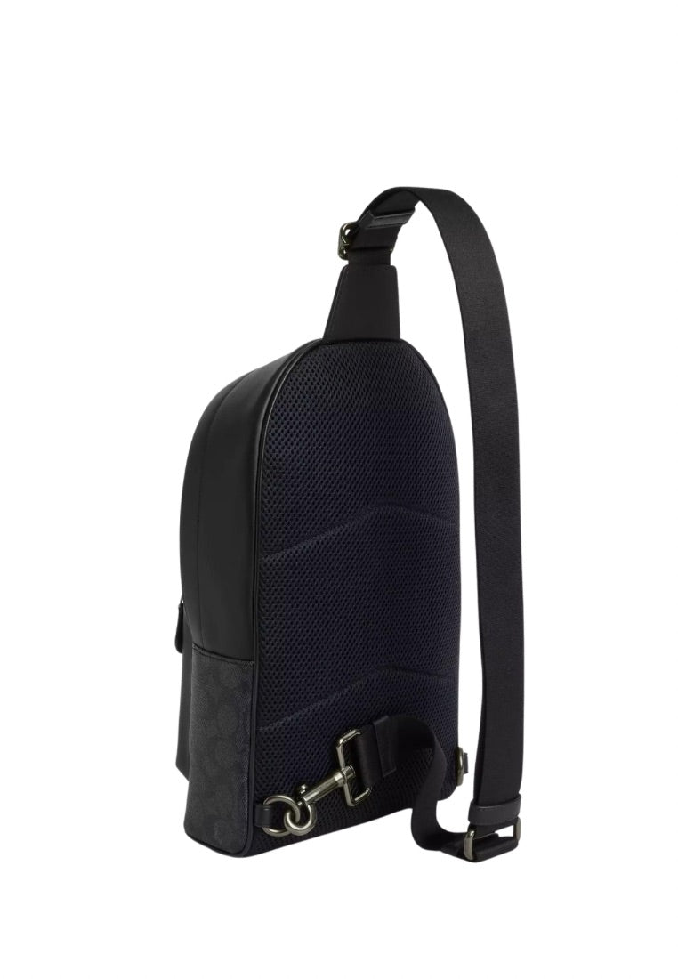 West Pack in Signature Canvas Gunmetal Charcoal Black