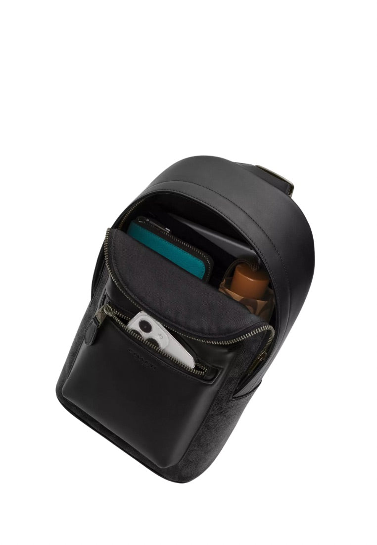 West Pack in Signature Canvas Gunmetal Charcoal Black