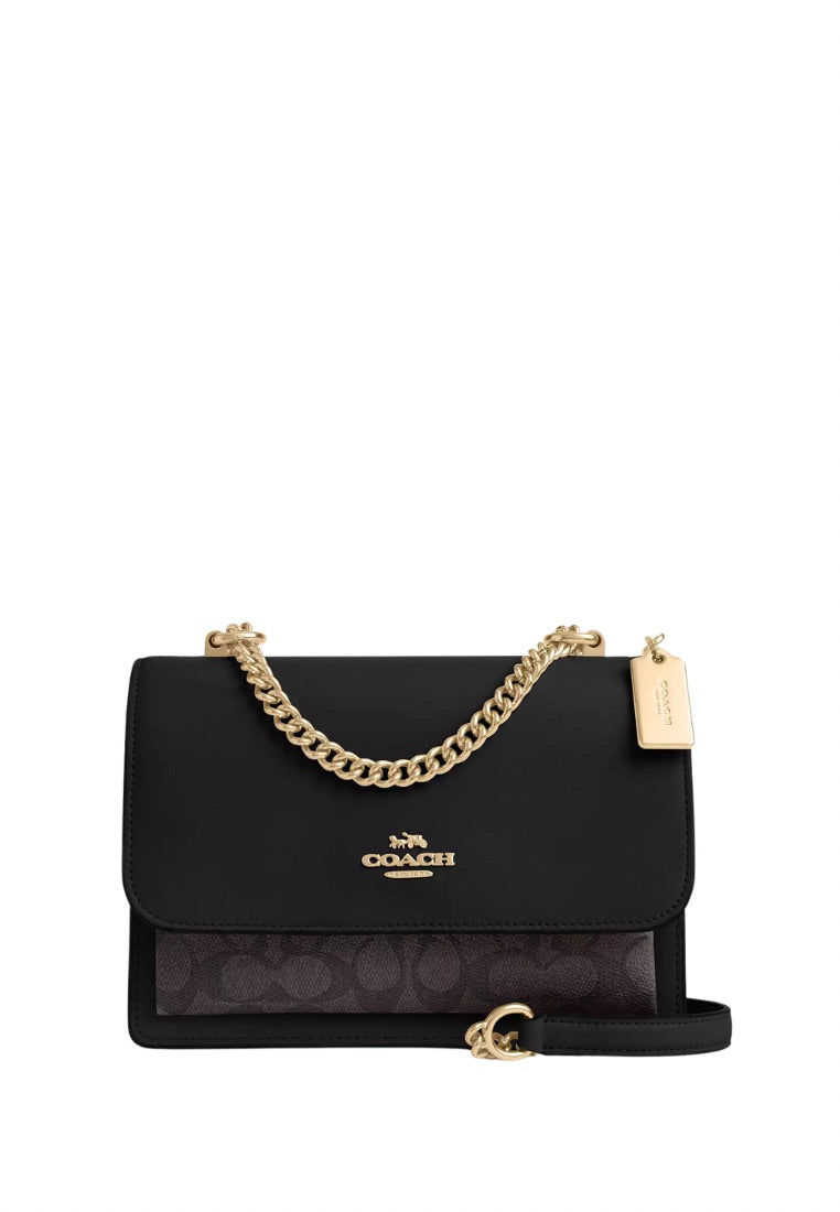 Klare Crossbody Bag in Signature Canvas Gold Walnut Black