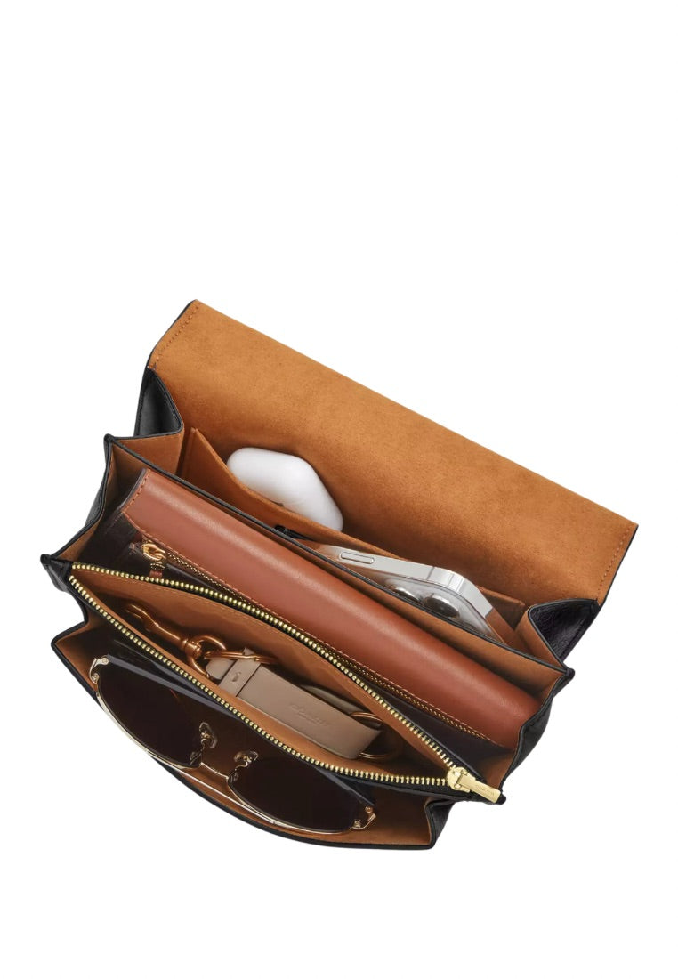 Klare Crossbody Bag in Signature Canvas Gold Walnut Black