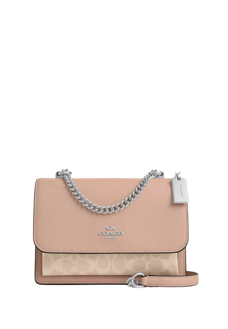 Klare Crossbody Bag in Signature Canvas Silver Sand Taupe