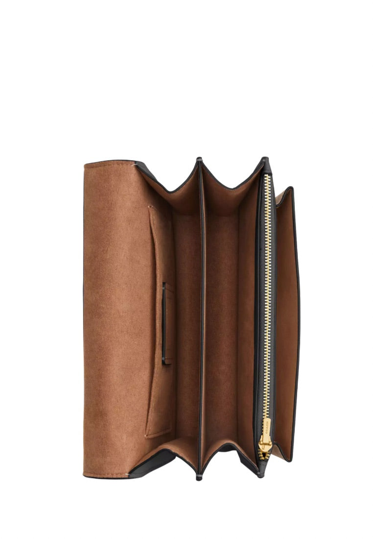 Klare Crossbody Bag in Signature Canvas Gold Tan Black Multi