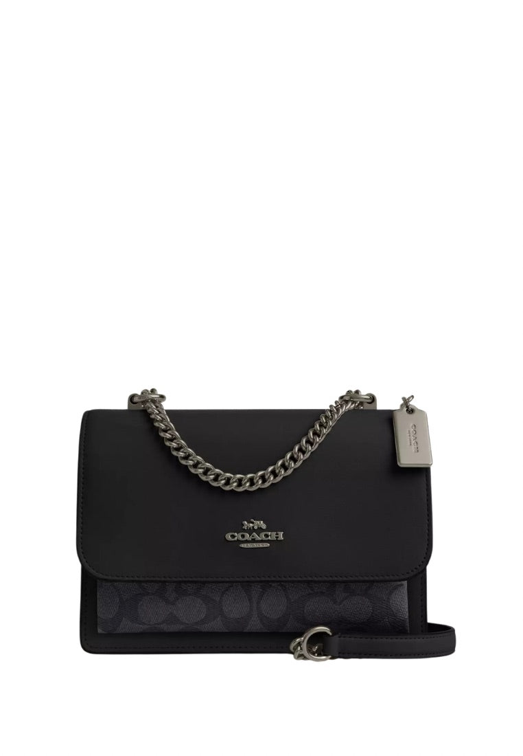 Klare Crossbody Bag in Signature Canvas Gunmetal Charcoal Black