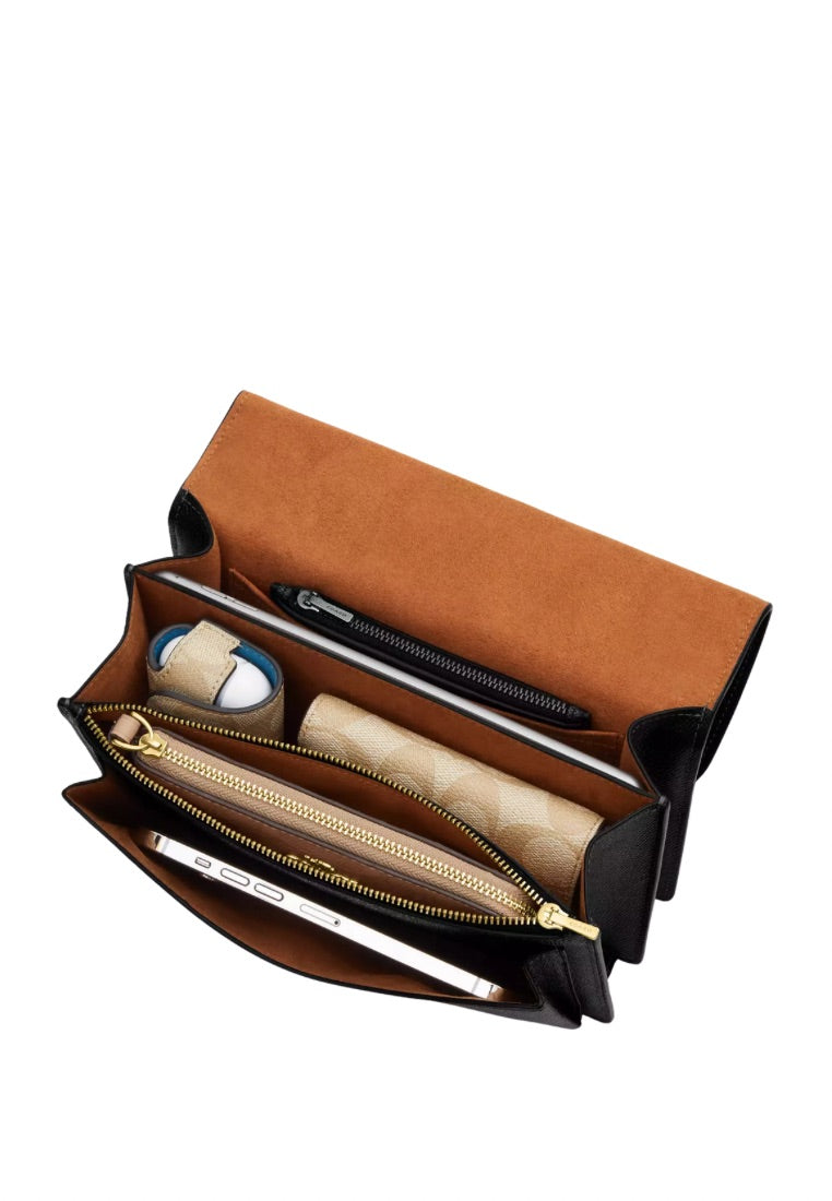 Klare Crossbody Bag in Signature Canvas Gunmetal Charcoal Black